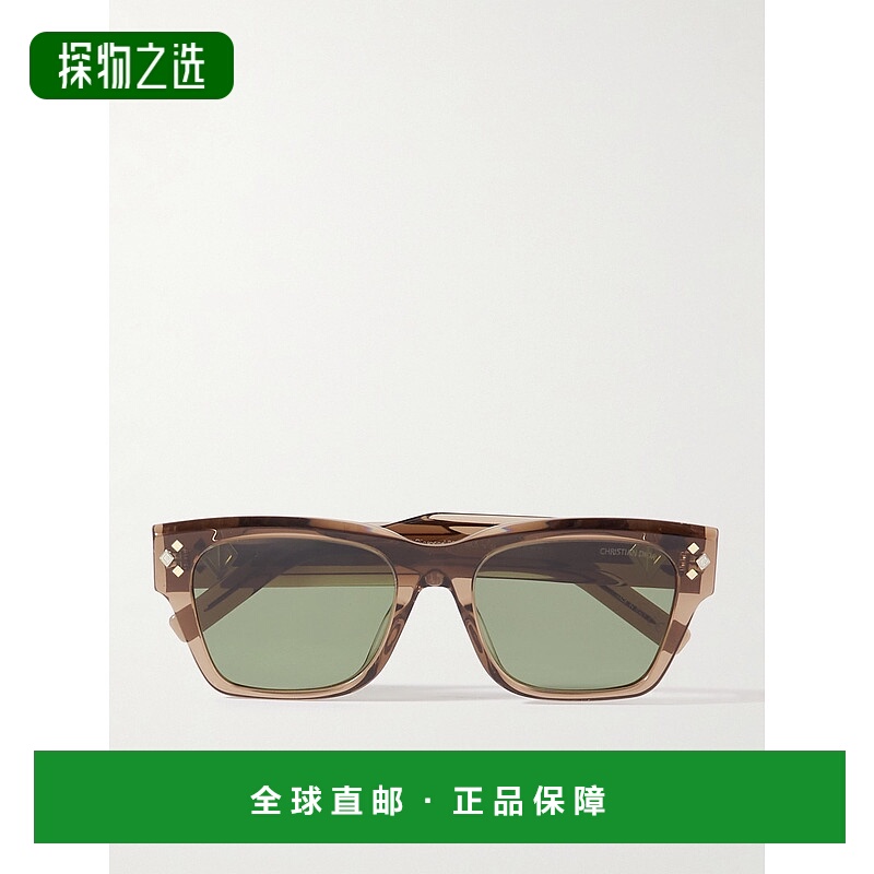 香港直邮DIOR 迪奥 男士 CD S2I 钻石D形框醋纤镀银太阳眼镜 DM40