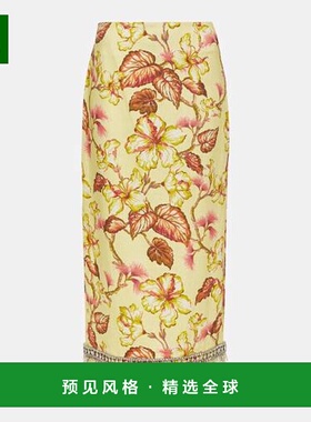 1h可退 香港直邮ZIMMERMANN 女士 Matchmaker 精饰亚麻中长半身裙