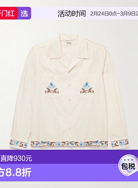 1h可退 香港直邮Bode 男士 Vine 奶油色棉质新款衬衫 MRF25SH033C