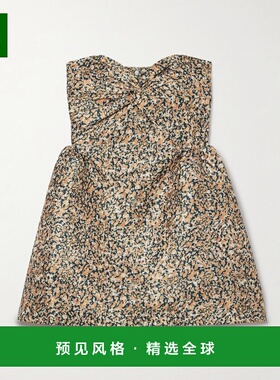 1h可退 香港直邮Kika Vargas 女士 Rossy 无肩带褶皱印花塔夫绸迷