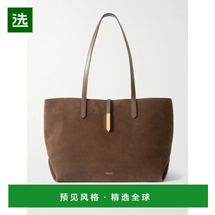 1h可退 香港直邮DeMellier 女士 Tokyo 皮革饰边绒面革手提包 D10