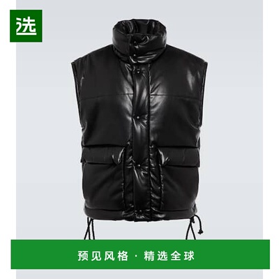 1h可退 香港直邮Nanushka 男士 Jovan 仿皮蓬松背心 black黑色 舒