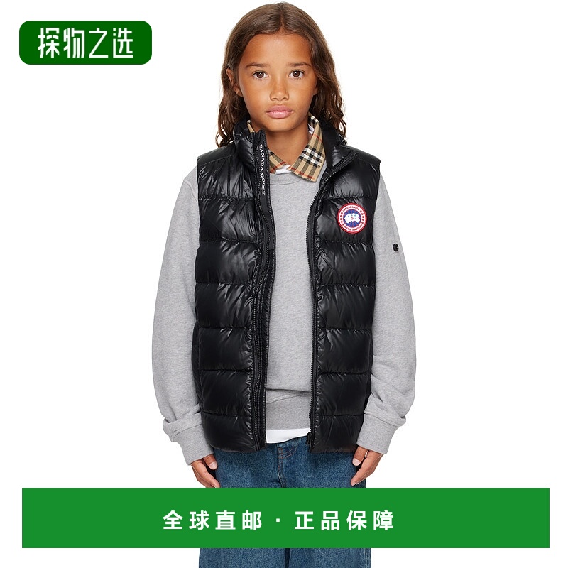 香港直邮Canada Goose 加拿大鹅 男童 黑色 Crofton 儿童羽绒马甲