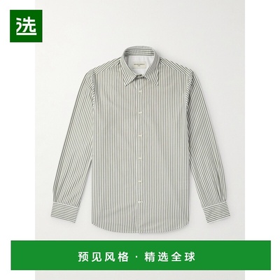 1h可退 香港直邮officine generale 男士 Giacomo 条纹棉质府绸衬