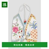 RIO 女士 Grandma 香港直邮FARM Gift 串珠精饰刺绣棉质挂脖上衣