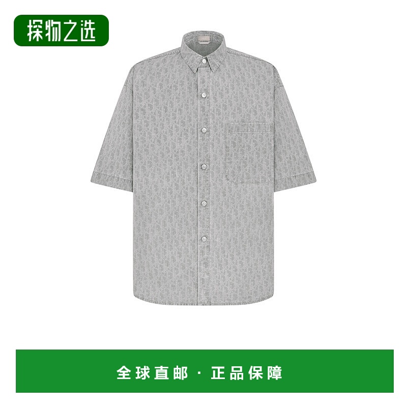 欧洲直邮Dior/迪奥 男士Oblique 印花短袖外搭衬衫牛仔外套