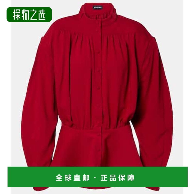 香港直邮Mugler 穆勒 女士 re/edit Hiver Russe crêpe 斜纹布衫