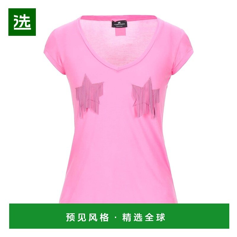 1h可退 香港直邮Elisabetta Franchi 女士 T恤 pink粉色 舒适时尚,女装/女士精品,T恤,淘宝优惠券,粉丝福利购,淘宝优惠卷