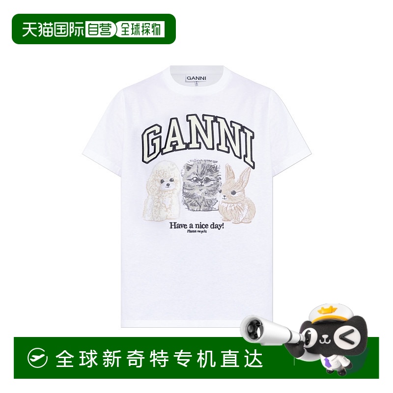 1h可退 欧洲直邮ganni 女士 上装T恤