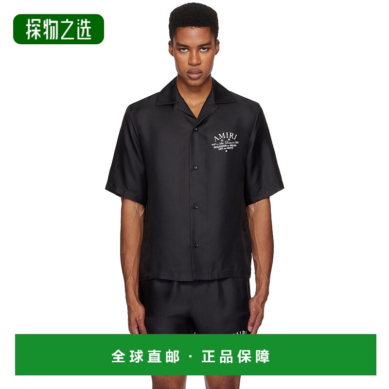 1h可退 香港直邮AMIRI 男士 黑色 Arts District 衬衫 AMSTBW1018