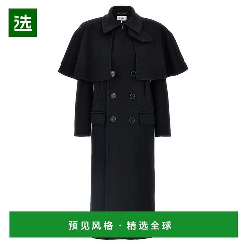 1h可退 香港直邮Chloe 蔻依 女士 双面羊毛斗篷大衣 CH24WMA05161