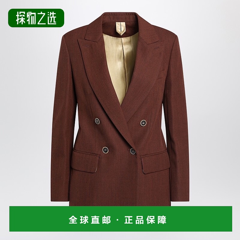 香港直邮MaxMara 麦斯玛拉 女士 Earth-tone 羊毛粒纹夹克(de pou