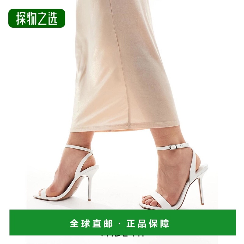 1h可退 香港直邮ASOS 女士 Nali barely there 设计宽版高跟凉鞋(