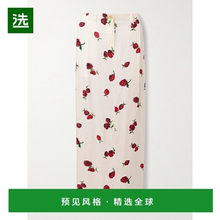 香港直邮KHAITE 半身裙 女士 褶裥斜纹丝绸长款 414 Lucian 1h可退