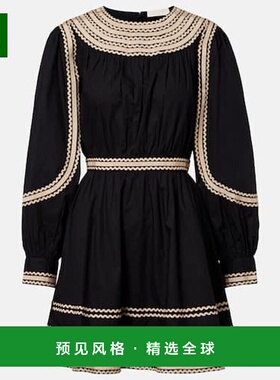 1h可退 香港直邮ULLA JOHNSON 女士 Fiora 棉府绸迷你连衣裙