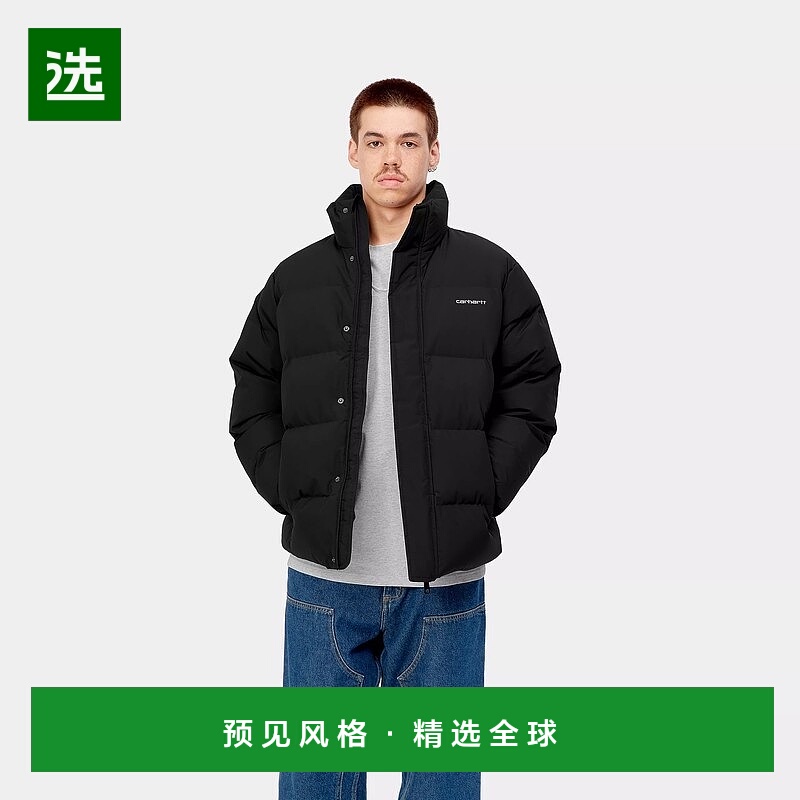欧洲直邮Carhartt Wip 男士黑色涤纶羽绒服夹克
