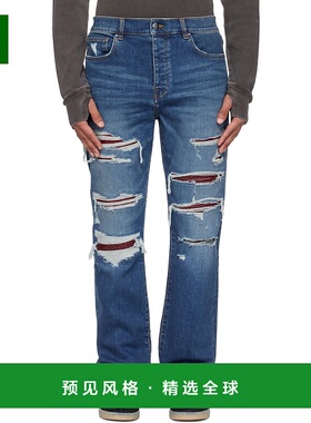 1h可退 香港直邮AMIRI 男士 蓝色 Croc Slim Thrasher 牛仔裤 AMD