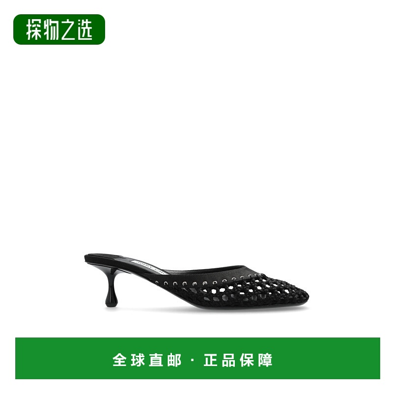 香港直邮Jimmy Choo 露跟穆勒鞋 PIXIEMULEWOVEN50VVIBLACK一脚蹬