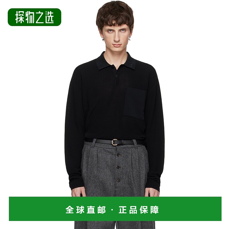 香港直邮Jacquemus 男士 黑色 Le Polo Tricot Polo 衫 25HPOM006