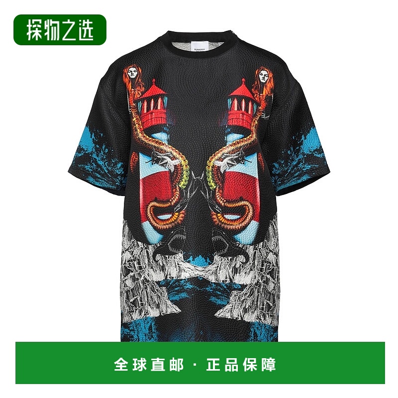 香港直邮Burberry 巴宝莉 女士 T恤 blue蓝色 舒适时尚
