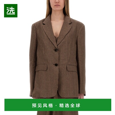 1h可退 香港直邮Alysi 女士 超细条纹西装外套 105832P5235CHOCO