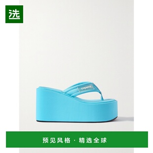 香港直邮Coperni 女士 Webbing 坡跟人字拖 COPSH09464TURQSE高跟
