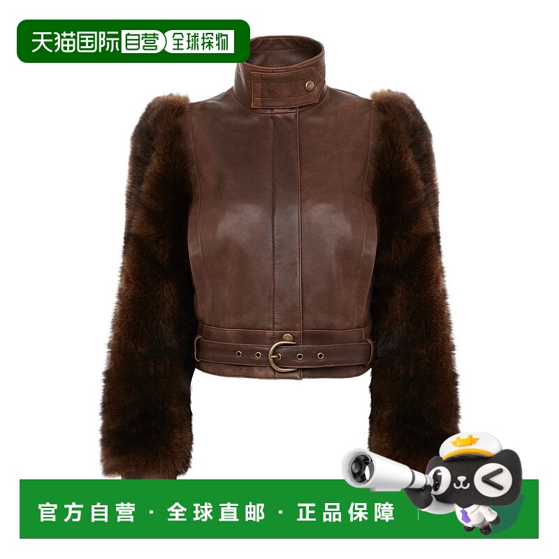 香港直邮Chloe 高领长袖皮夹克 CH25ACV43206