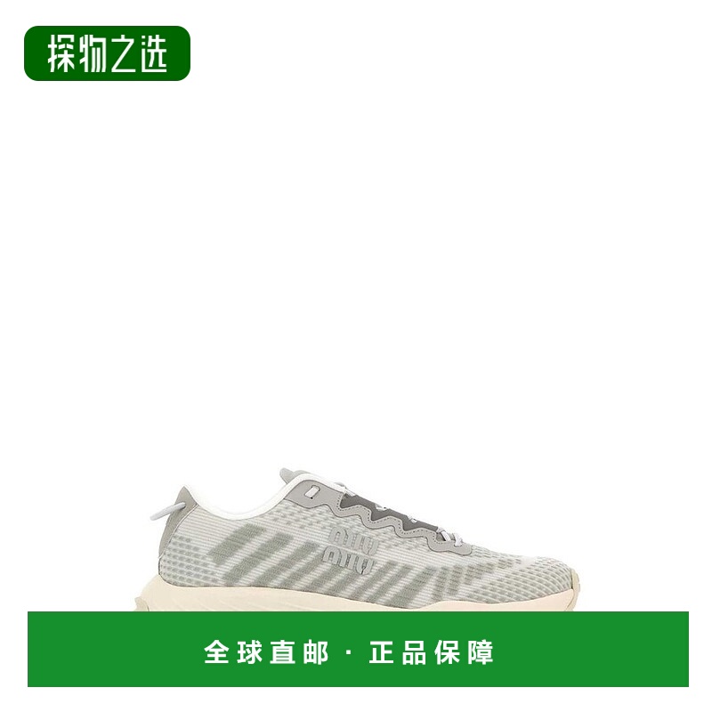 香港直邮Miu Miu 缪缪 女士 標誌印花繫帶運動鞋 5E480EF0503LED