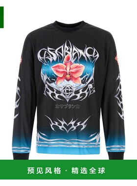 1h可退 香港直邮Casablanca 男士 印花聚酯T恤 MAW25JTP24802BLAD