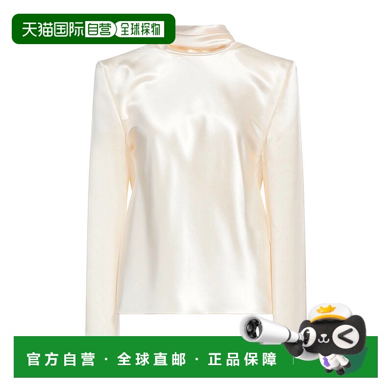 1h可退 香港直邮Saint Laurent 圣罗兰 女士 真丝上衣 beige米色