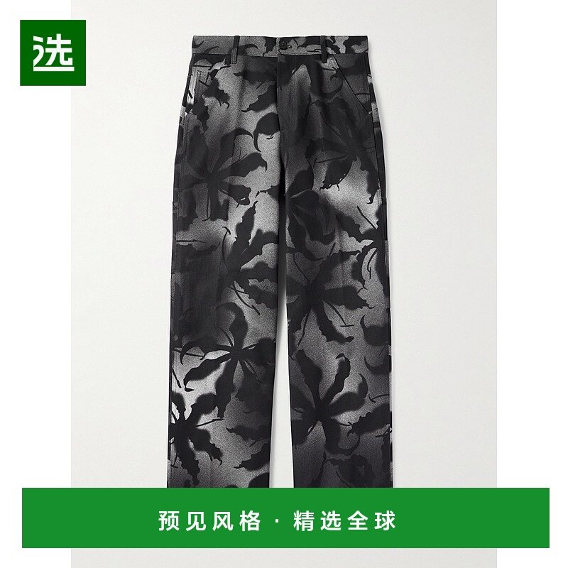 香港直邮Dries Van Noten 德赖斯&middot;范诺顿 男士 直筒印花棉质裤子