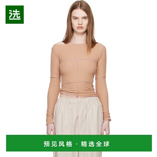 1h可退 香港直邮Baserange 女士 黄褐色 Cinder 长袖 T 恤 TTCLCR