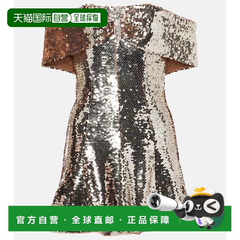 1h可退 香港直邮Self-Portrait 女士 露肩珠片迷你连衣裙新款