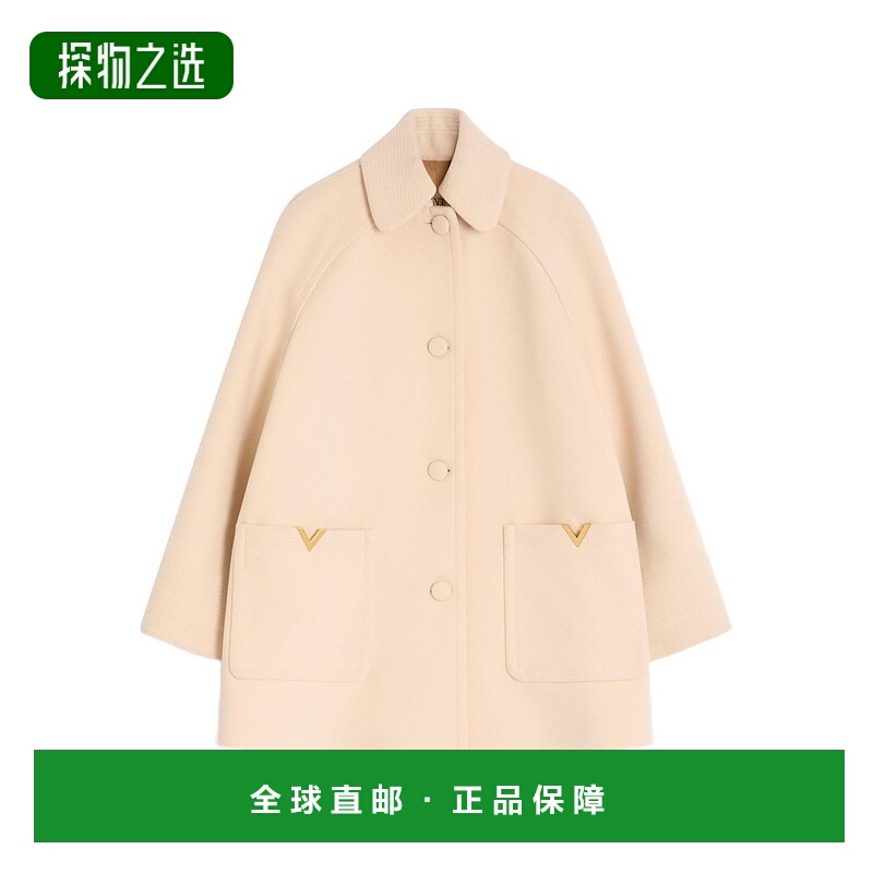 香港直邮valentino 华伦天奴 女士 標誌牌紐扣雙排扣大衣 7B0CA3Z