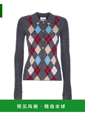 1h可退 香港直邮GANNI 女士针织衫 K2601920 AW2025 灰色