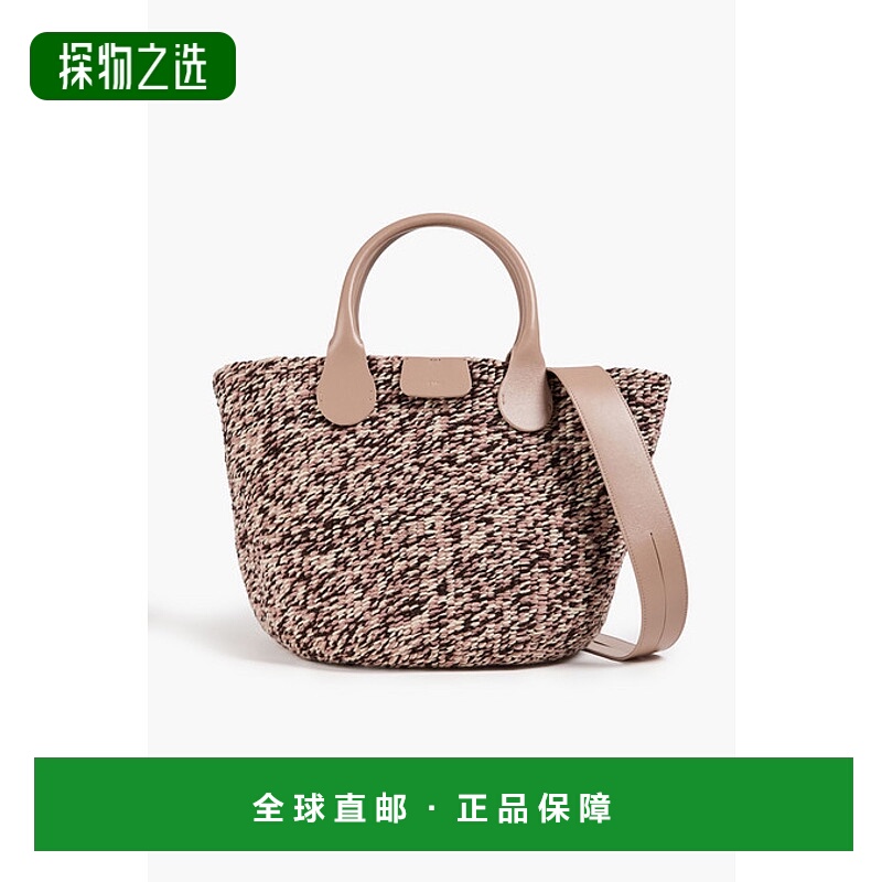 1h可退 香港直邮Chloe 蔻依 女士 皮革饰边羊毛混纺手提包 CHC23W