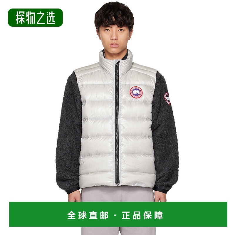 1h可退 香港直邮Canada Goose 加拿大鹅 男士 灰色 Crofton 羽绒