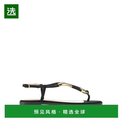 1h可退 香港直邮Sergio Rossi 塞乔·罗西 女士 人字拖 black黑色