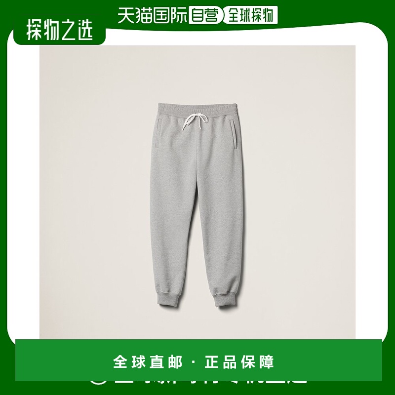 欧洲直邮MIU MIU(缪缪)24年上新皮革饰边抓绒棉质运动休闲裤长裤