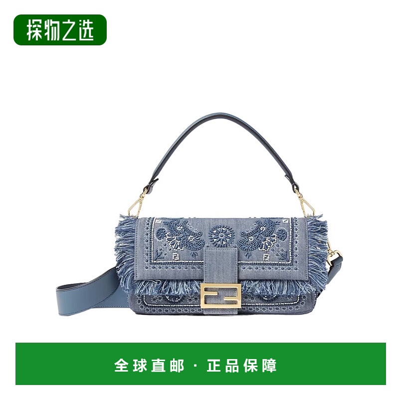 香港直邮Fendi Coral Bandana 刺绣中号 Baguette 包 8BR600AUT7