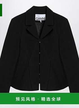 1h可退 香港直邮GANNI 甘尼 女士 黑色夹克(CRêPE) W08886752