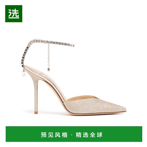 香港直邮Jimmy Choo Saeda 亮片高跟凉鞋 80I-D0Z057