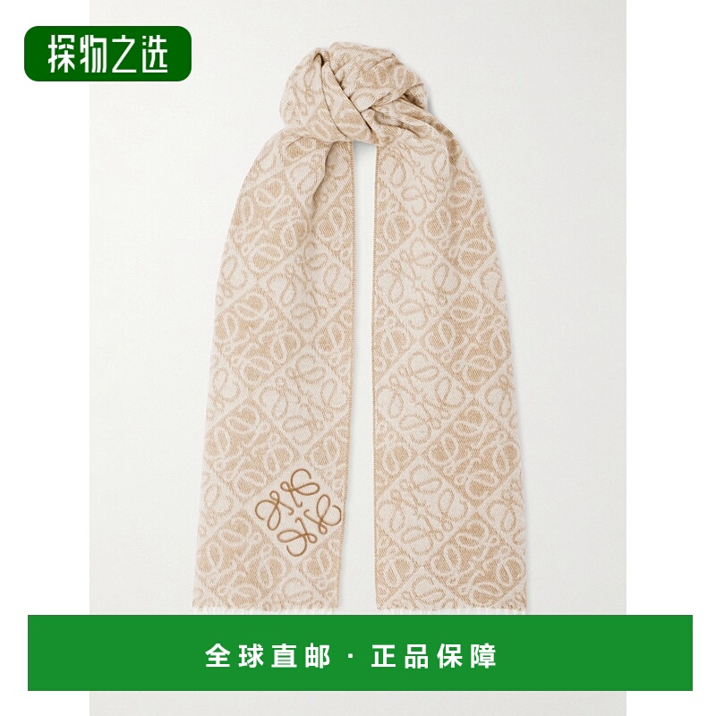 香港直邮LOEWE 罗意威 女士 流苏提花围巾 F811SS1X01
