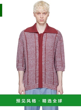 1h可退 香港直邮Lanvin 朗雯 男士 红色 Loose-Fitting Polo 衫 R