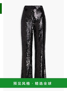 1h可退 香港直邮NILI LOTAN 女士 珠片绉纱直筒裤 12186W688BLKBL