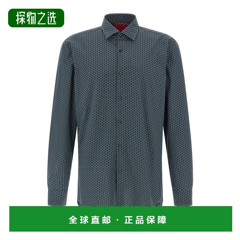 香港直邮HUGO 雨果 男士 Boss 全身標誌印花 Kenno 襯衫 50562169