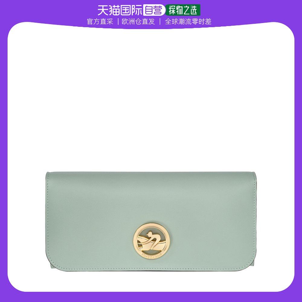 欧洲直邮longchamp珑骧box Trot翻盖钱包小牛皮耐磨金属标志虎窝淘 