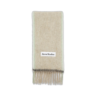 欧洲直邮ACNE STUDIO 23新款 女士米色/灰色马海毛混纺格纹围巾