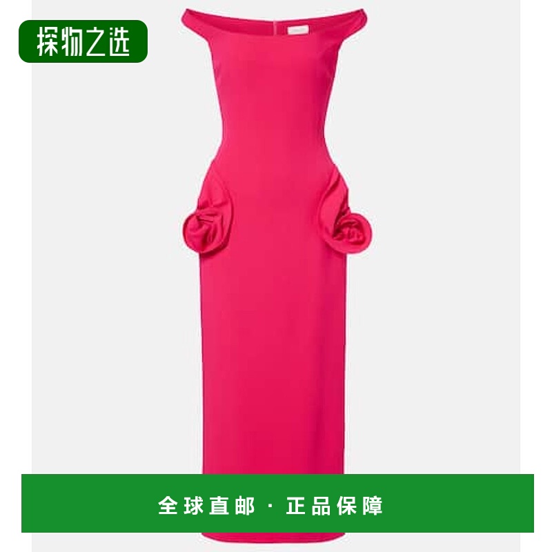 香港直邮magda butrym 女士 花朵装饰露肩酒会礼服