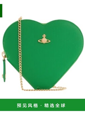香港直邮Vivienne Westwood Saffiano Biogreen 心形斜挎包 52020